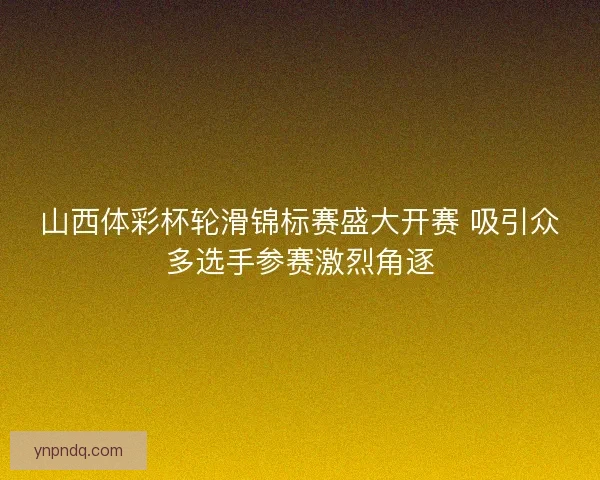 山西体彩杯轮滑锦标赛盛大开赛 吸引众多选手参赛激烈角逐